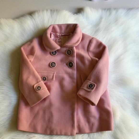 Joe Fresh Classic Pink Wool-Blend Peacoat Size 18-24 Months - Picture 2 of 7